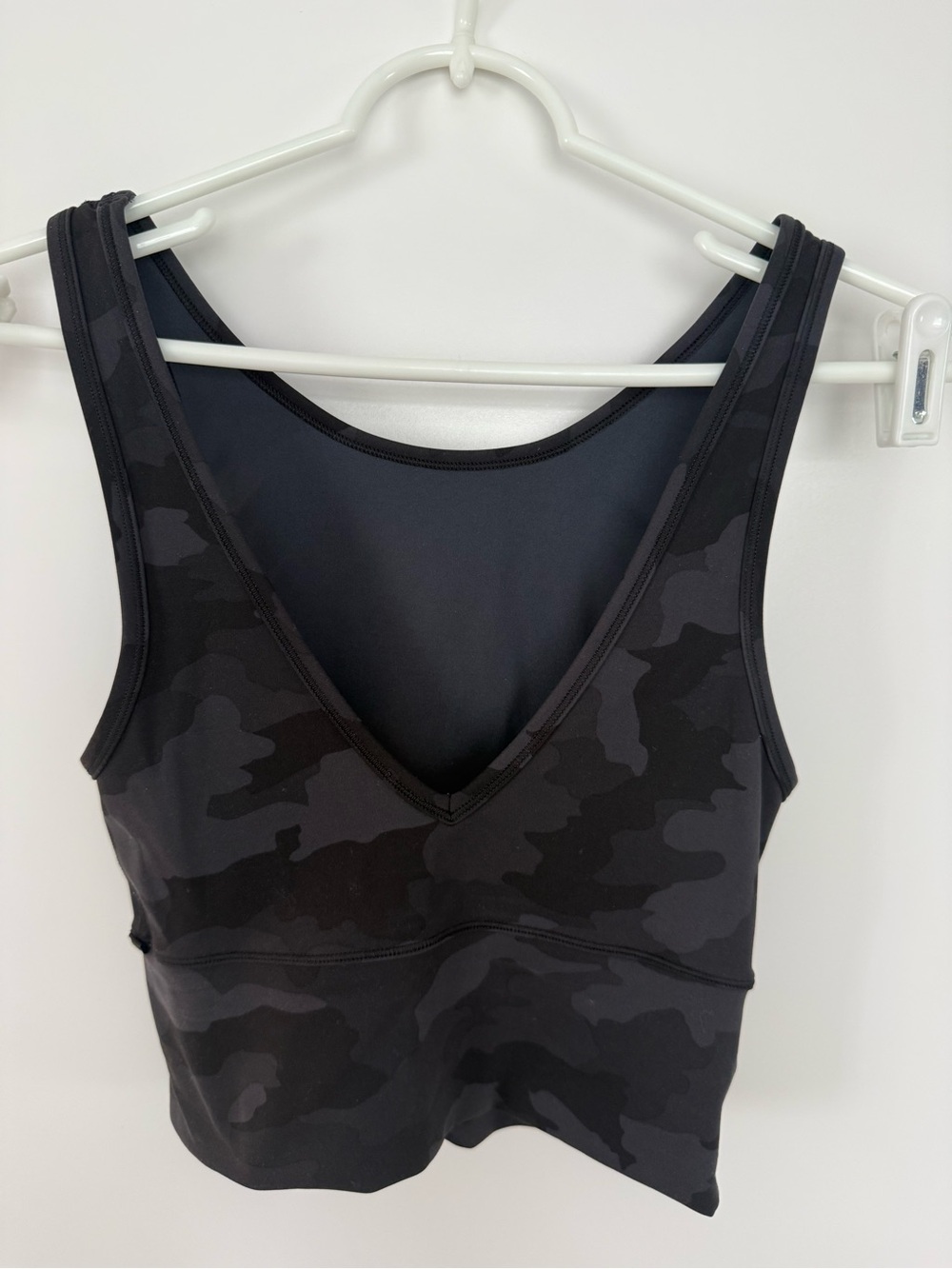 lululemon athletica Black Camo V-Neck Crop Sports Top